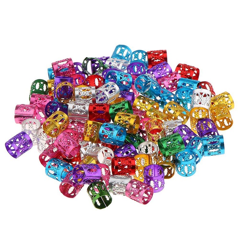 150x Hair Extensions Beads Dreadlocks Tube Decoration Braiding Jewelry Ring