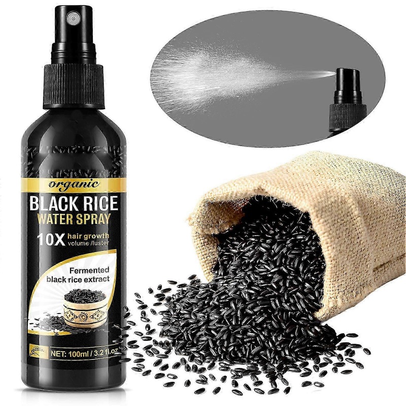 2025 100ml Hair Care Spray Lightweight Portable Black Rice Water Hair Spray for Women Men