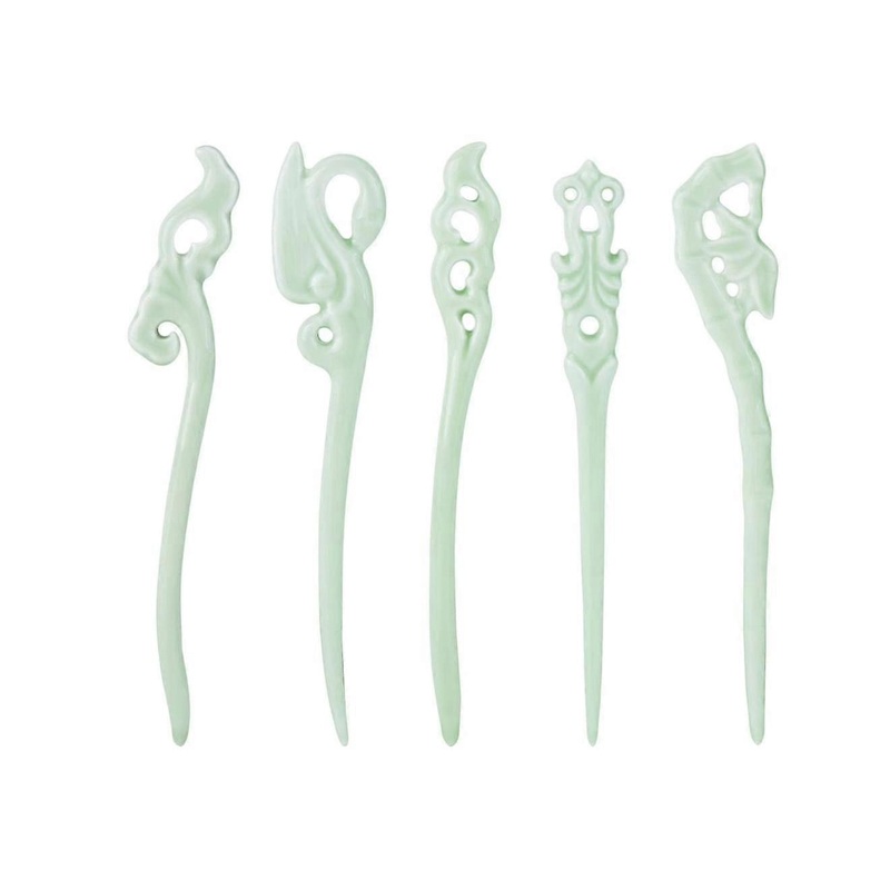 5pcs Full Glazed Ceramic Vintage Hairpin 01+09+07+06+05