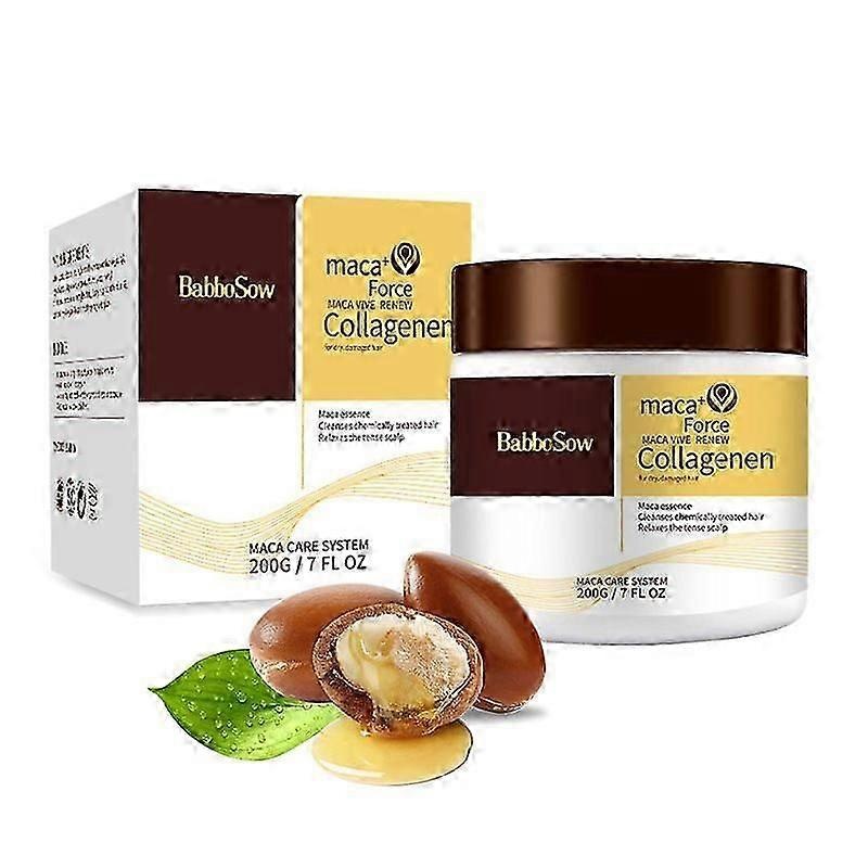 Collagen and Argan Oil Hair Mask with Maca for Deep Repair of Dry, Damaged Hair – All Types