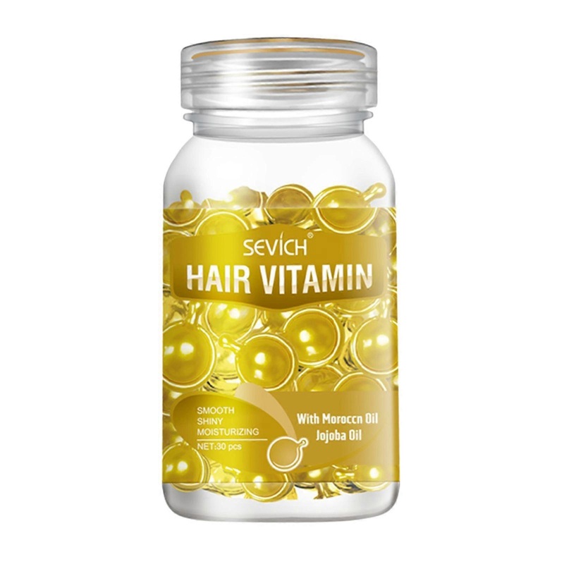 Hair Vitamin Serum Capsule with Vitamins B5 Oil Repair Hair For Women golden