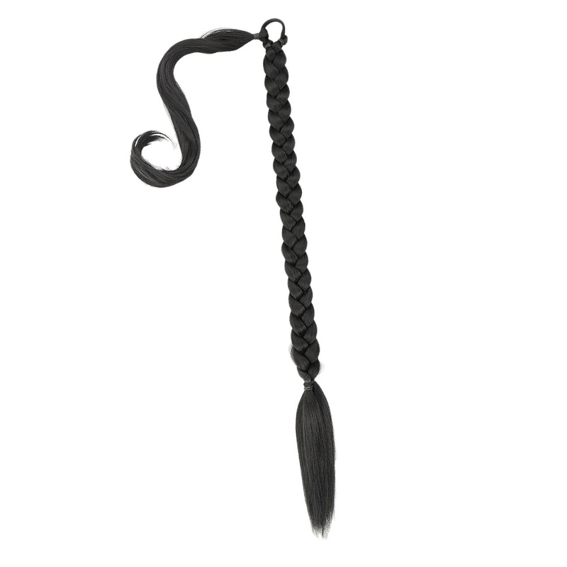 Long Wrap Around Ponytail Extension Synthetic Hair Extension Dirty Braid Black