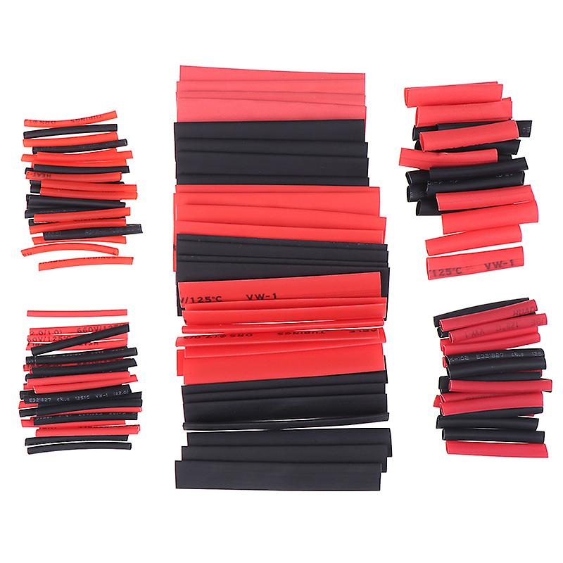 127Pcs Weatherproof heat shrink sleeving tubing tube assortment kit black glue SHYTMV