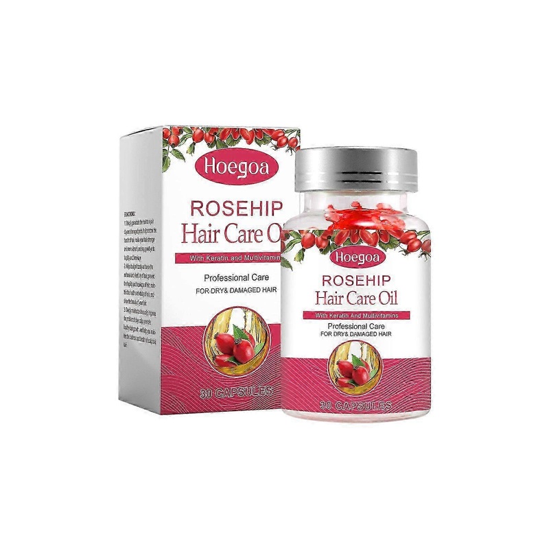 2025 Hoegoa Rosehip Oil Hair Care Capsules Scalp Massage Dry Frizzy Smooth Moisturizing Soft Hair Care Capsules