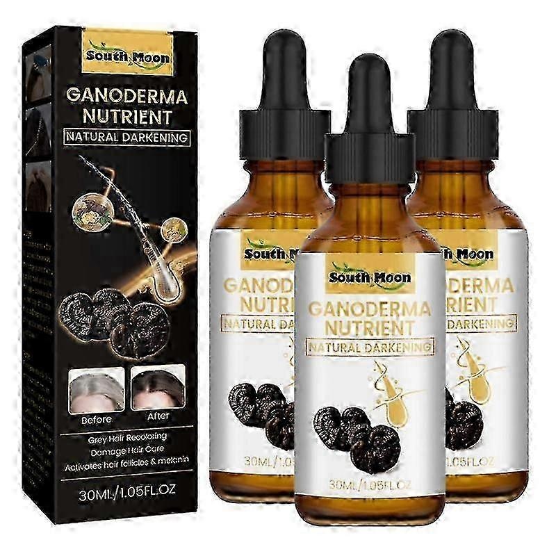3-Piece Gray Hair Remedy Set: Color Fast White to Black, Natural Repair & Nourishing Treatment