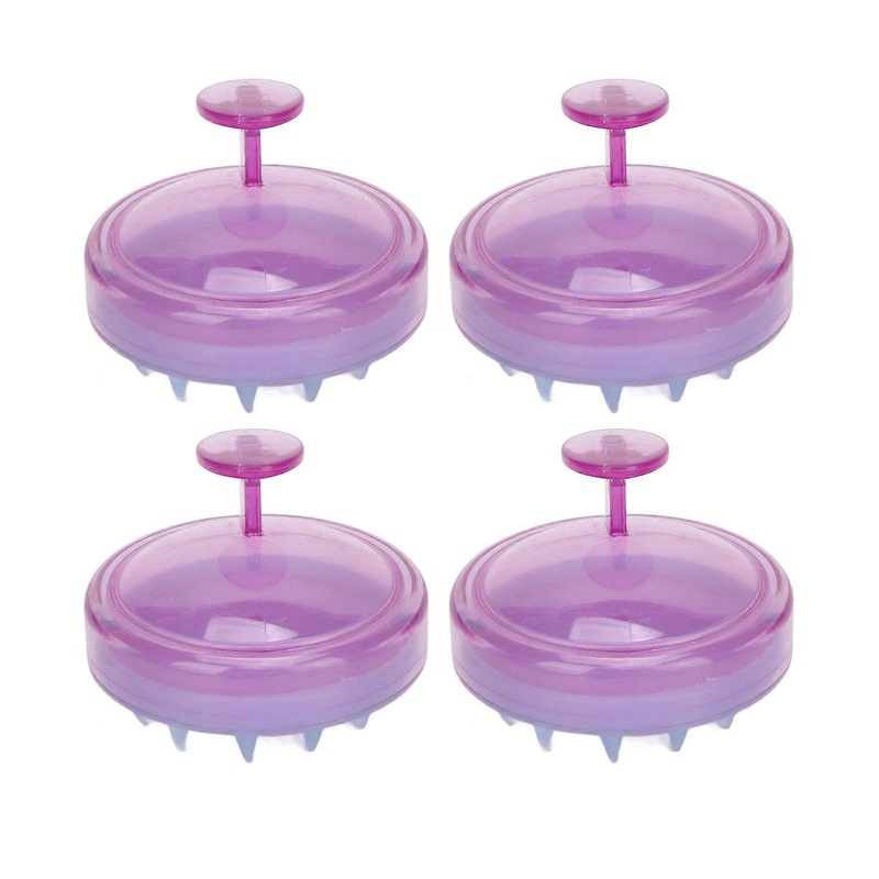 4pcs Scalp Massager Relieve Fatigue Portable Compact Soft Relaxing Cleaning Hair Brush Scrubber