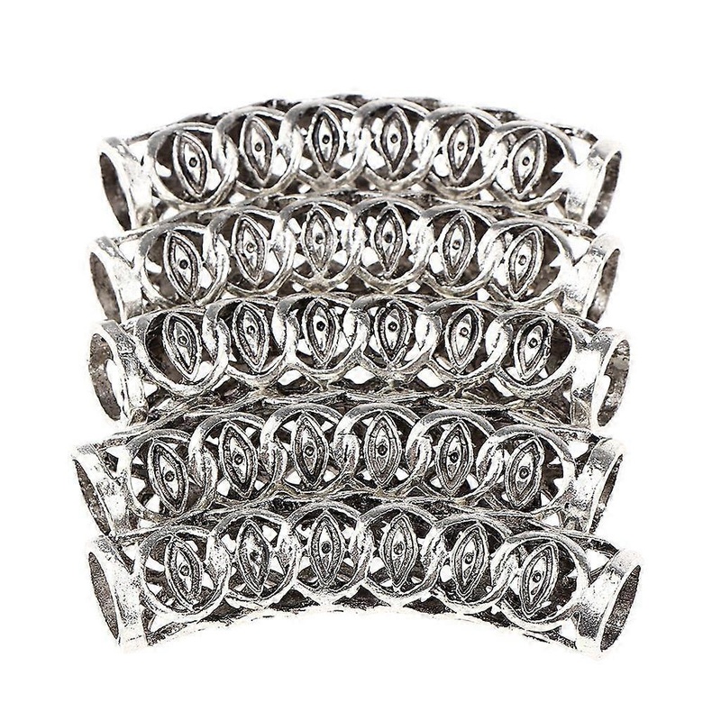 5Pcs Dreadlock Beads Braiding Jewelry Tubes Hair Pendants Ring Cuff 05