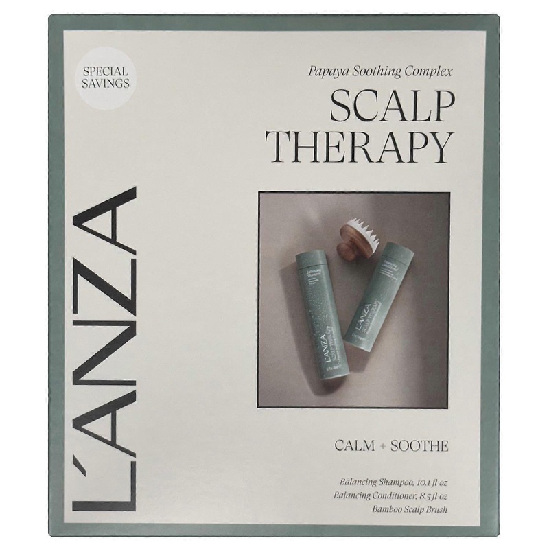 L’Anza Christmas Scalp Therapy Gift Set – Shampoo, Conditioner & Scalp Massage Brush
