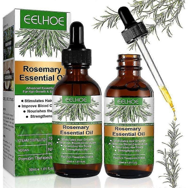 Luxora 2 Pack Rosemary Essential Oil for Hair Growth, Hair & Skin Care, Strengthening Oil for Fuller, Healthier Hair, Aromatherapy Use