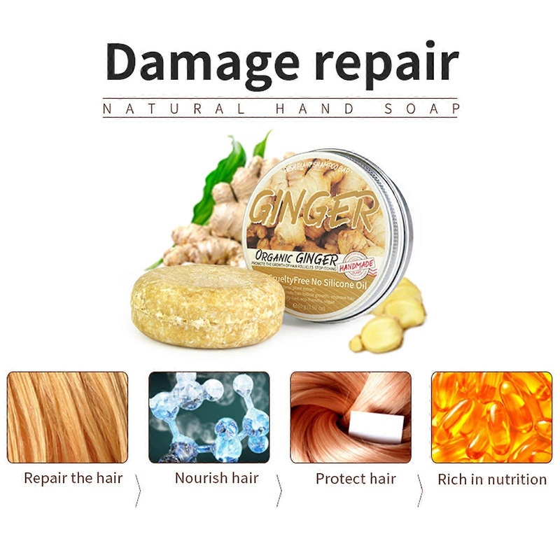 Promotion-Organic Ginger Shampoo Bar Anti Hair Loss Shmpoo Soap Hair Growth Care Soap
