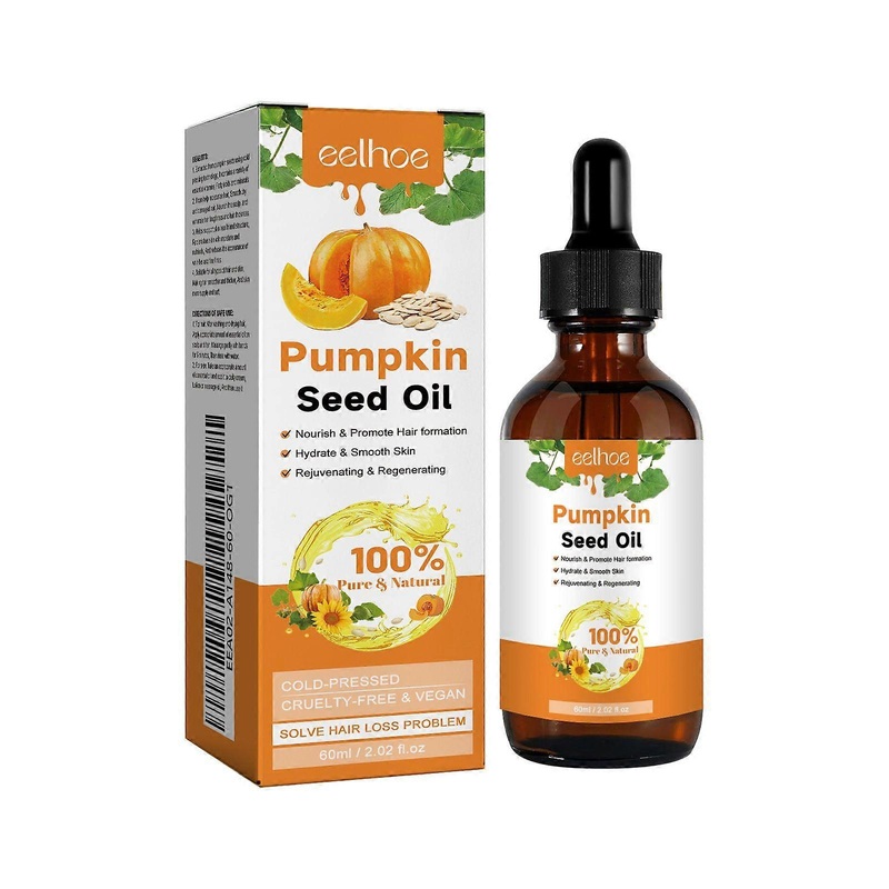 Pumpkin seed oil scalp massage care nourishes soft hair tail moisturizing hair