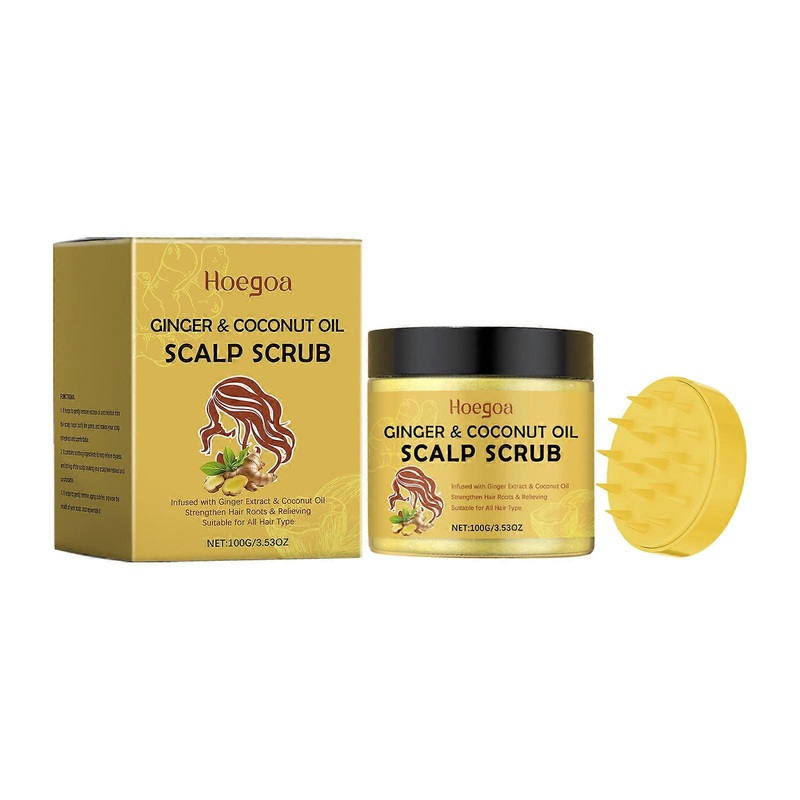 Scalp scrub gently cleanses the scalp, controls oil, leaves hair feeling fresh and fluffy, nourishes and cares for hair. 100g*1, massage comb*1