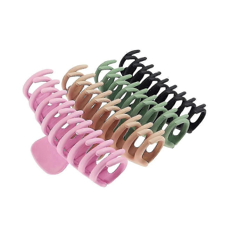 Womens Large Hair Clips  4 Pack, Strong Hold, Non-Slip (Assorted Colors)