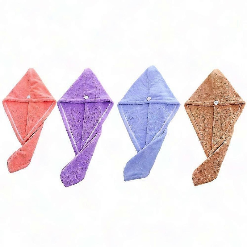 4-Pack Microfiber Hair Towel Wrap for Drying
