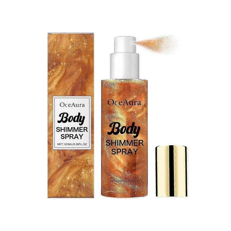 OceanAura Colorful Body Glitter spray Natural glitter powder brightens lasting non greasy body shimmer spray