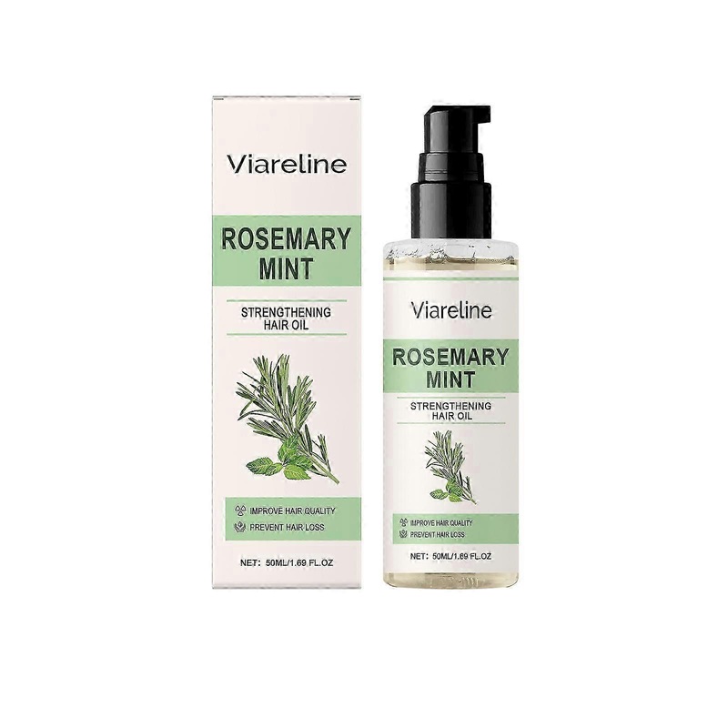 Viareline Rosemary Mint Hair Care Oil improves hair quality, reduces frizz, moisturizes and smoothes hair essence oil