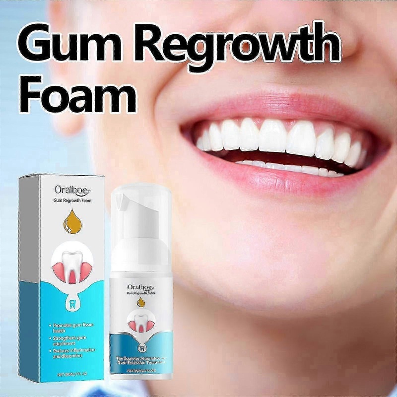 2025 Gum Regrowth Foam, Gum Treatment Foam, Anti-Inflammatory, Gum Tissue Regeneration and Repair, Gum Care Foam Mousse, Deeply Cleaning Gums Stain Re