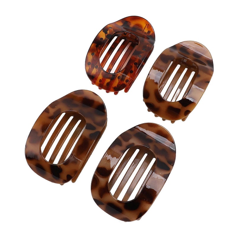 4Pcs Plastic Flat Curved Hair Clips for Thin Thick Hair Women