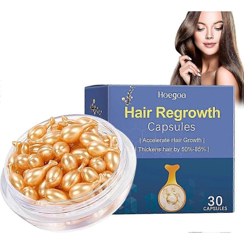 Capsules for Hair Care, 30Pcs Hair Vitamin Serum Capsule with Aloe and Jojoba Oil, Scalp & Hair Strengthening Oil, Hair Serum for Frizzy and Damaged H
