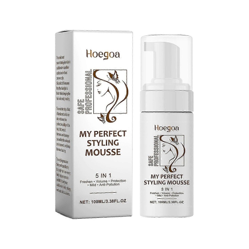 Moisturizing Hair Styling Mousse with Hyaluronic Acid & Lemon Extract – Long Lasting Volume & Shine