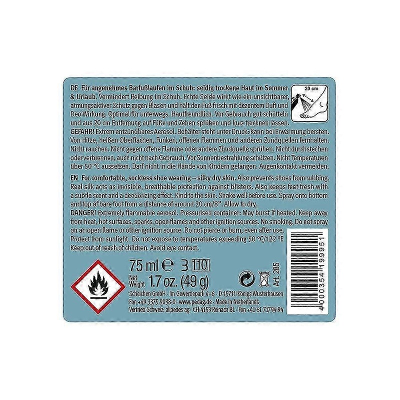 Silky Touch Barefoot Spray – Silk Comfort and Friction-Free Feet – 75ml