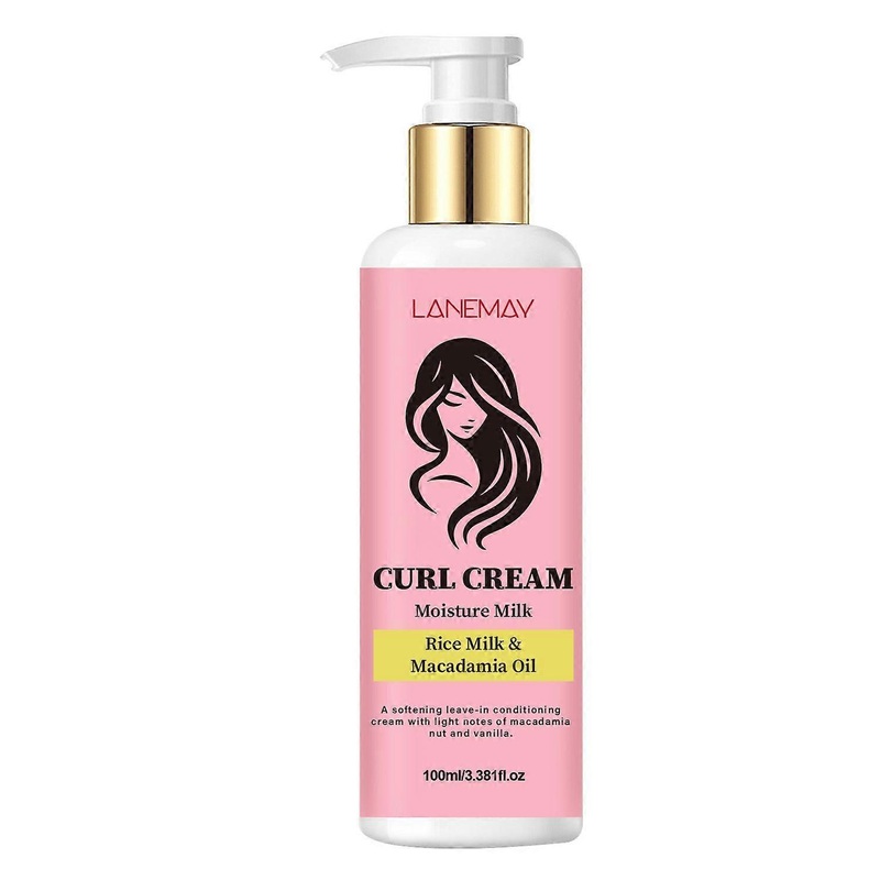 Moisturizing Curly Hair Cream, Anti Frizz Curling Cream for Curly Hair, Repair, Define, Hydrate & Style, Softens, Strengthens & Defines Curls, 100mL