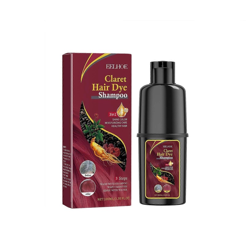 EELHOE Hair Darkening And Dyeing Shampoo (Burgundy) Is Gentle And Non-Irritating, Moisturizing The Scalp And Easy To Change Colors For Hair Care