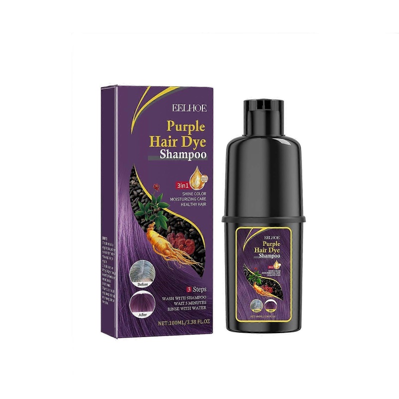 EELHOE Hair Darkening And Dyeing Shampoo (Purple) Is Gentle And Non-Irritating, Moisturizing The Scalp And Easy To Change Colors