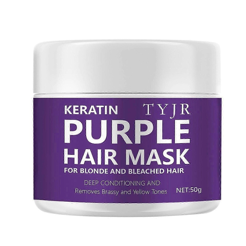 Keratin Purple Hair Mask- Blonde Hair Purple Toner- Repair & Nourishment Treatment for Bleached, Brassy Hair- Deep Conditioner for Color Treated Locks
