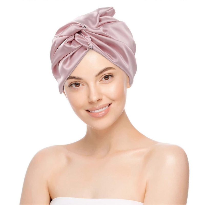 100% Mulberry Silk Sleep Cap For Woman, Silk Hair Wrap For Sleeping, Silk Bonnet Night Cap With Elastic Band (pink)