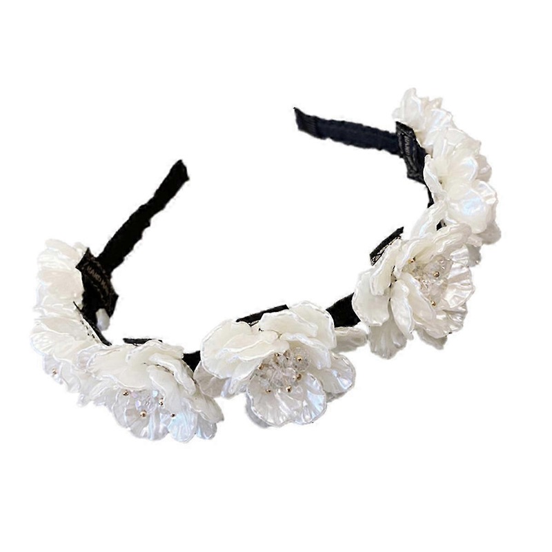 2025 1pcs resin simulation wreath headband Headband with diamond flower decoration hairstyle