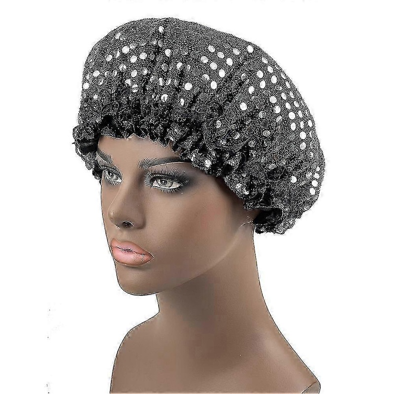 2025 Sequin Lace Night Cap Simple Hair Care Set Household Ladies Round Cap Simple Bath Hair Care Cap