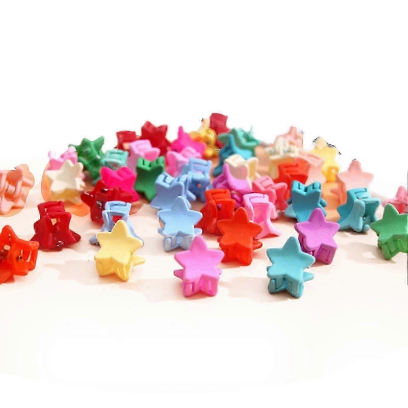 50pcs Mini Hair Claw Clips Colorful Strong Hold Lightweight Cute Small Star Hair Clamps for Girls Women