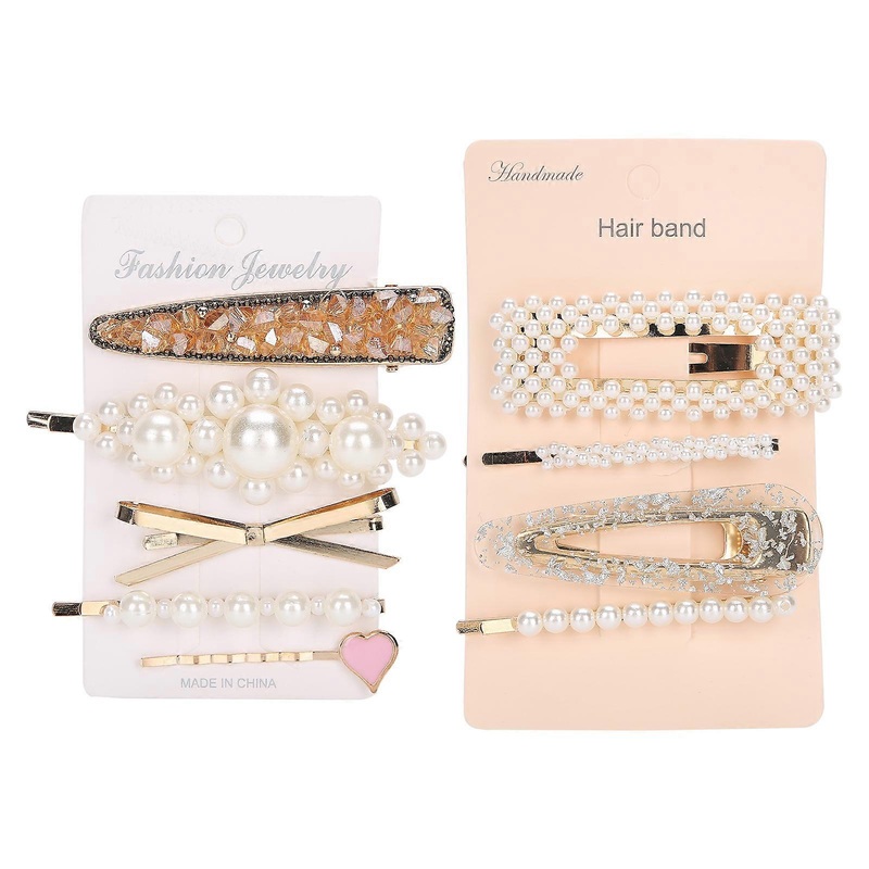 9Pcs Hair Clips Set Hollow Faux Pearls Hair Barrettes for Girl Women Hair Accessories