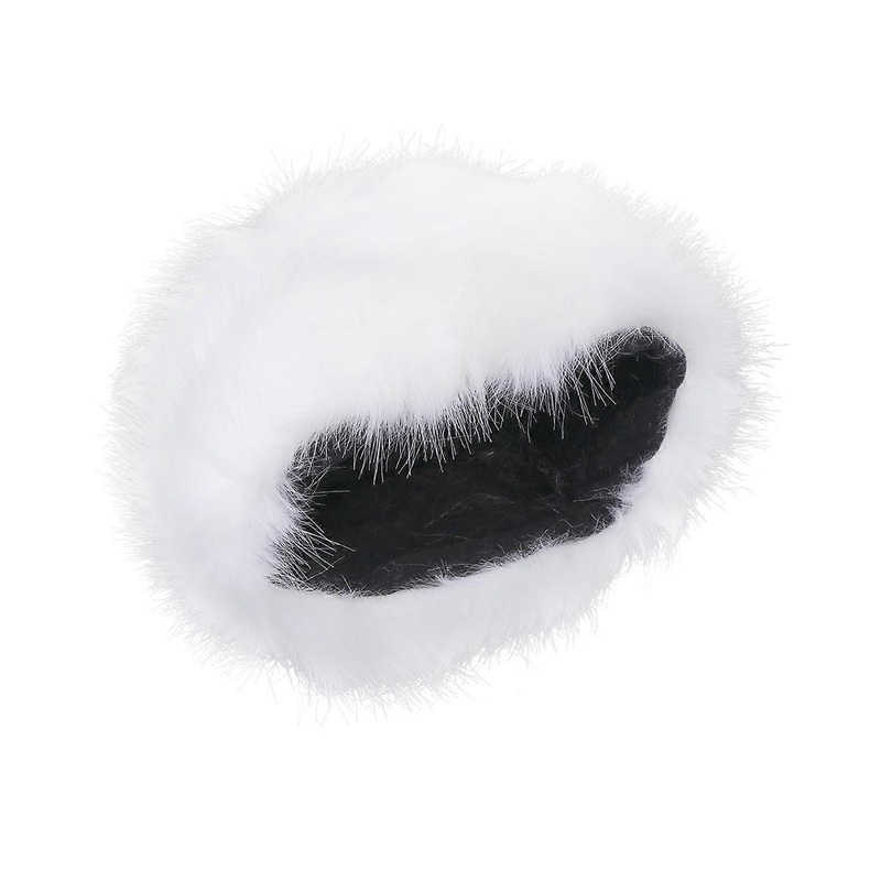 Winter Faux Fur Hat Warm Fashion Fluffy Ski Earmuff Cold Weather Hat for Girls Women (White)