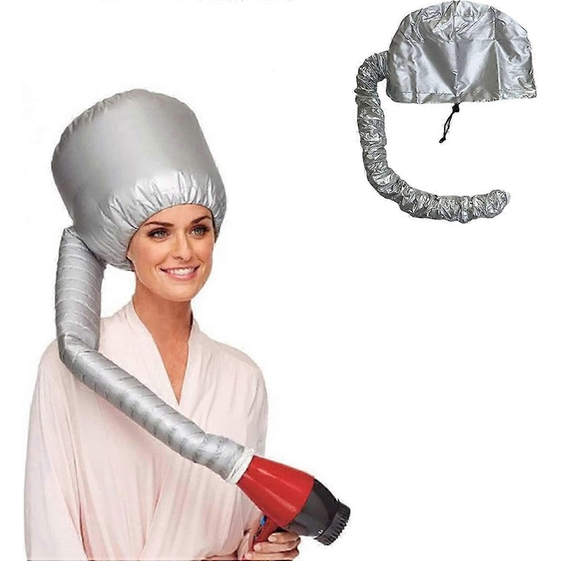 An Adjustable Hood, a Handheld Portable Soft Steam Cap with Hair Clips for Blow Drying, Styling and Deep Conditioning Curly hair