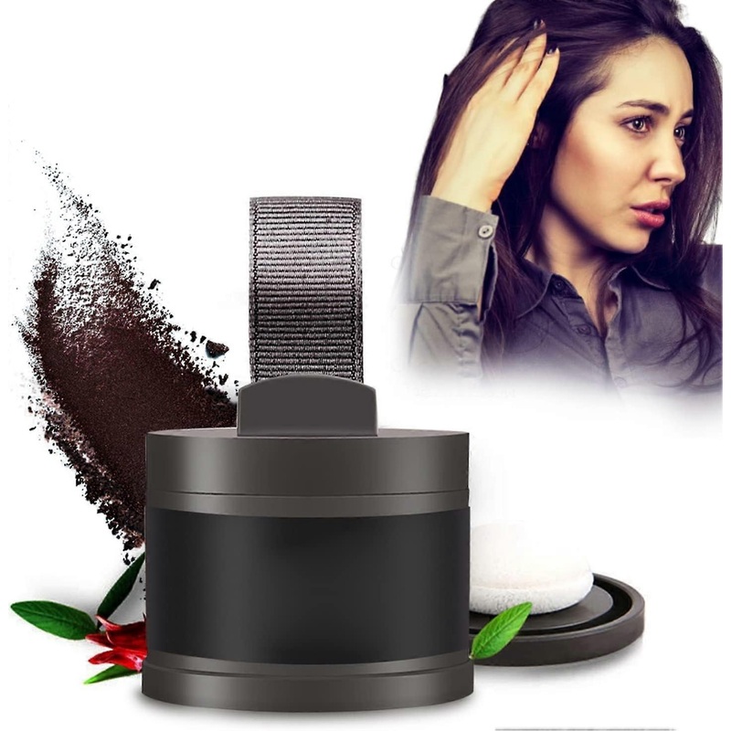 Hair Powder Densifying Powder Black Hair Hairline Cover Powder Concealers for Fine Thinning Hair (Black)