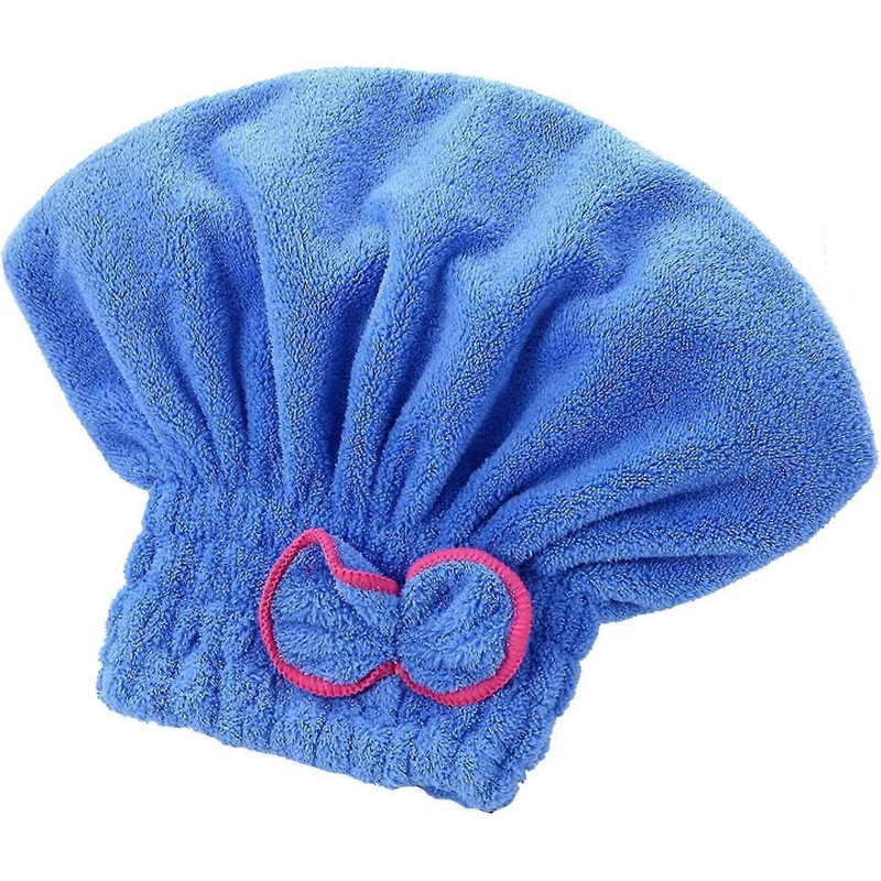 Microfiber Hair Drying Caps,fast Drying Hair Turban Wrap Towels Shower Cap For Girls And Women Quick Dry Hair Turban For Drying Curlyblue1pcs)
