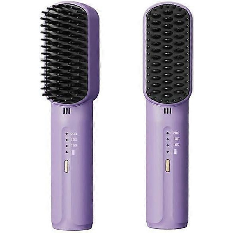 Purple mini rechargeable hair straightener, portable design, straighten hair anytime, anywhere
