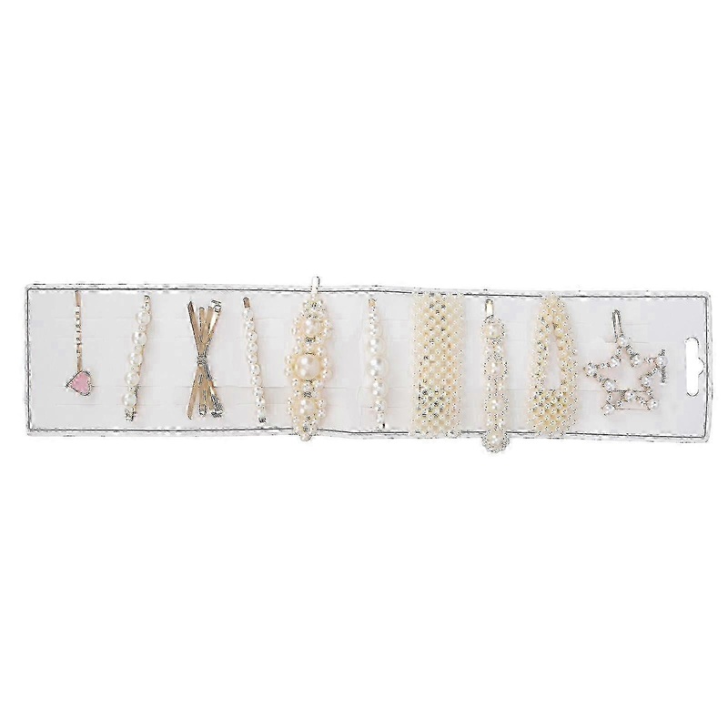 10pcs Integrated Pearl Hair Clip Simple Fashion ABS Bangs Hairpin Decorative Hair Clips for Daily Life Work Meeting