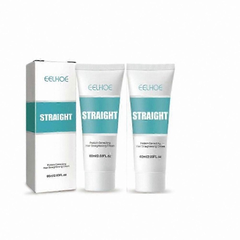2-Pack Hair Straightening Cream for Smooth and Glossy Results with Nourishing Formula for Quick Application