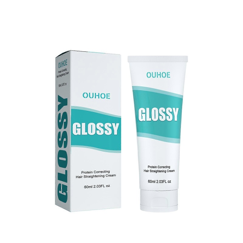OUHOE protein straightening cream repairs damaged dry hair without straightening and styling hair softener