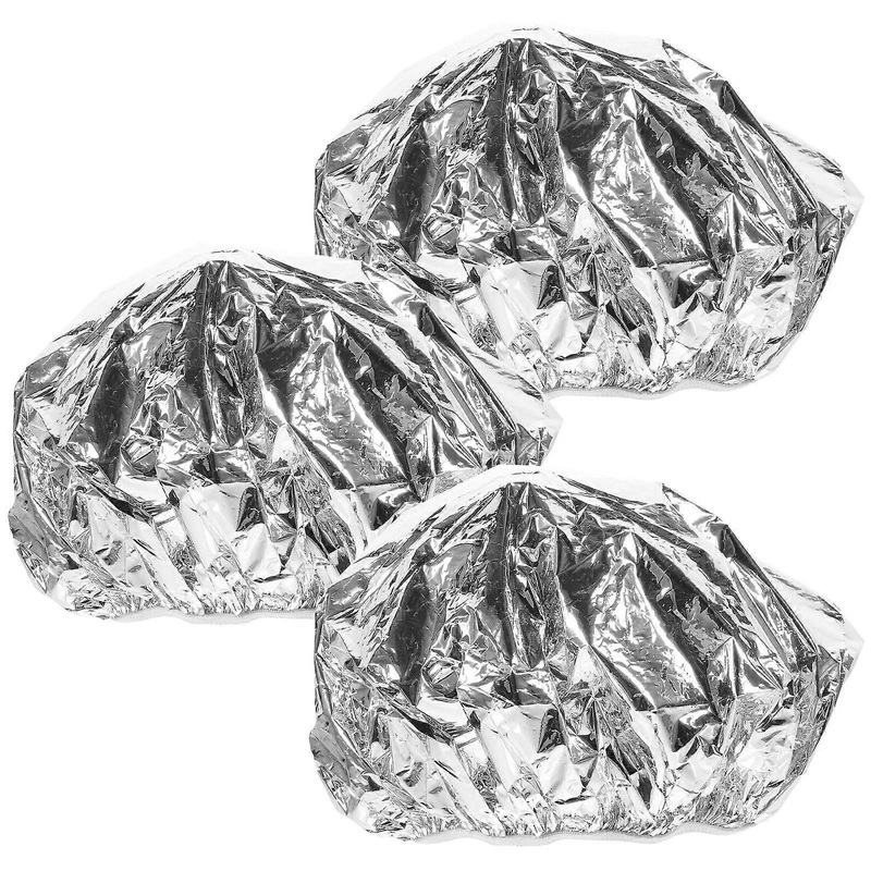 Tin Foil Hair Caps for Deep Conditioning with Elastic Design 12Pcs