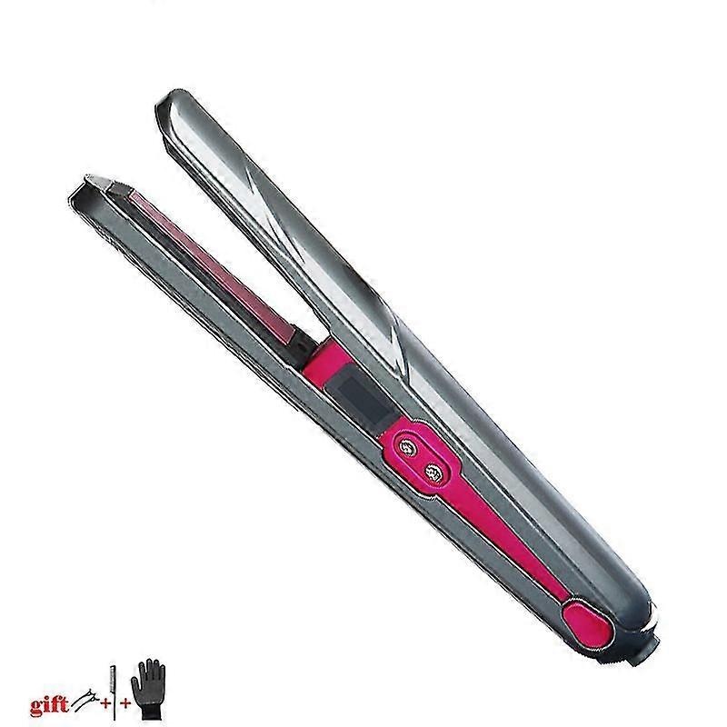 Usb Charging Wireless Travel Portable Hair Straightener Curler 3d Curved Elastic Panel Rechargeable Lcd Intelligent Temp Display