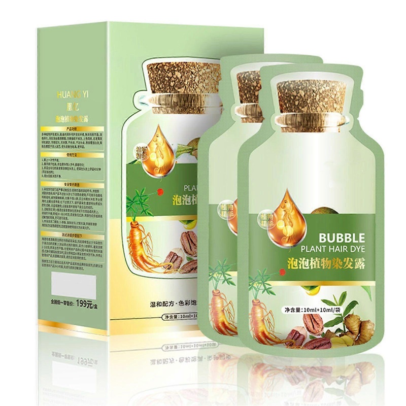 10pcs Bubble Hair Dye Shampoo, Natural Plant Hair Dye For Grey White Hair, Hair Color Bubble Dye Cream