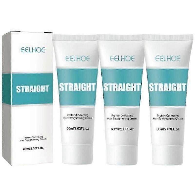3Pcs 60ML Keratin Hair Straightening Cream Professional Damaged Treatment Faster Smoothing Curly Hair Care Protein Correction Cream
