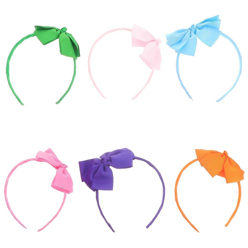 Adorable Cloth Headbands for Girls and Toddlers with Elastic Bow Design Assorted Color Fits Most Babies 6 Pieces