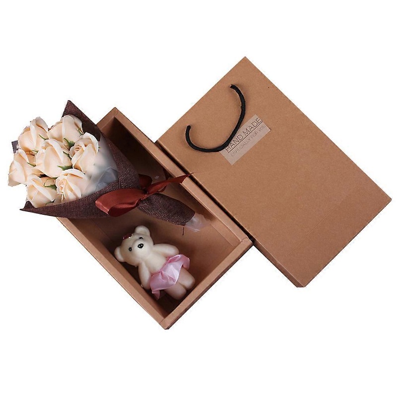 Artificial Flowers Set Soap Flowers Bouquet Creative Handmade Home Decoration Assorted Color 26x16cm Diy Mothers Day Gift 1Set