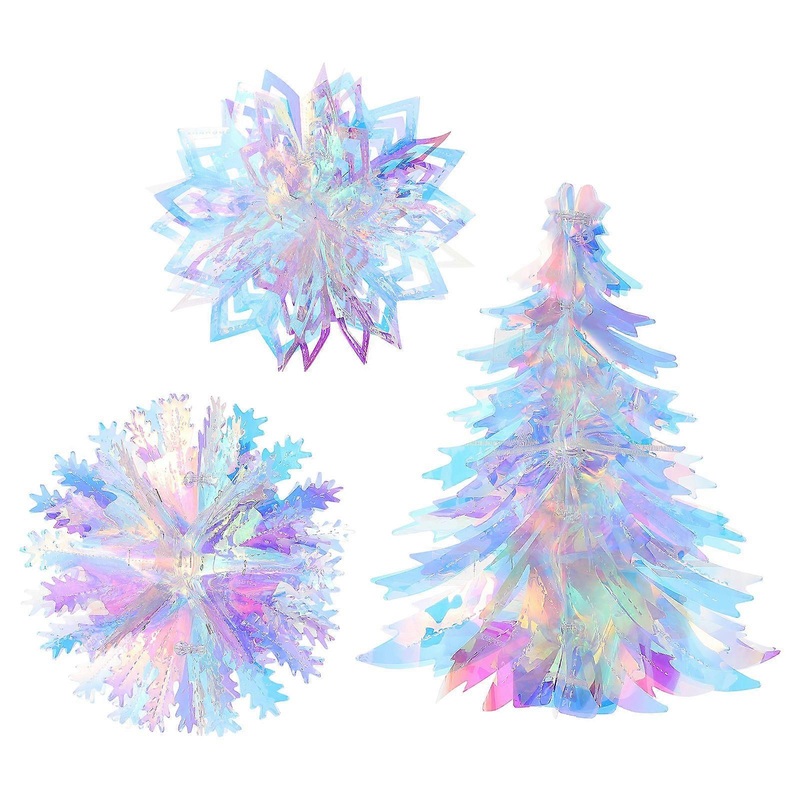 Christmas Pendants for Decoration Easy to Wall Tree or Hallway Plastic Assorted Color 3Pcs