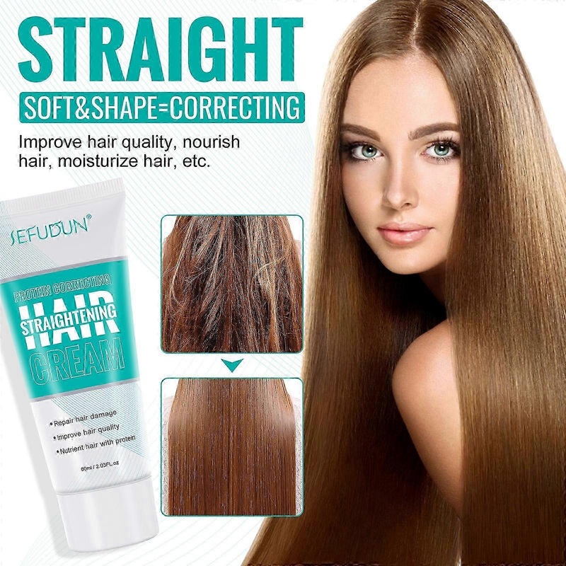 Hair Straightening Cream Protein Correcting Repairing Damaged Hair Nourishing Fast Smoothing Silk & Gloss Hair